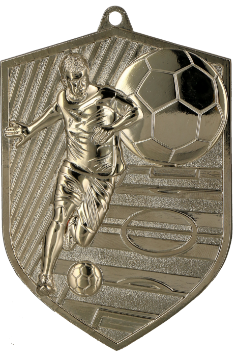 Medal odlewany srebrny MD8060/S – piłka nożna, 80 × 60 mm
