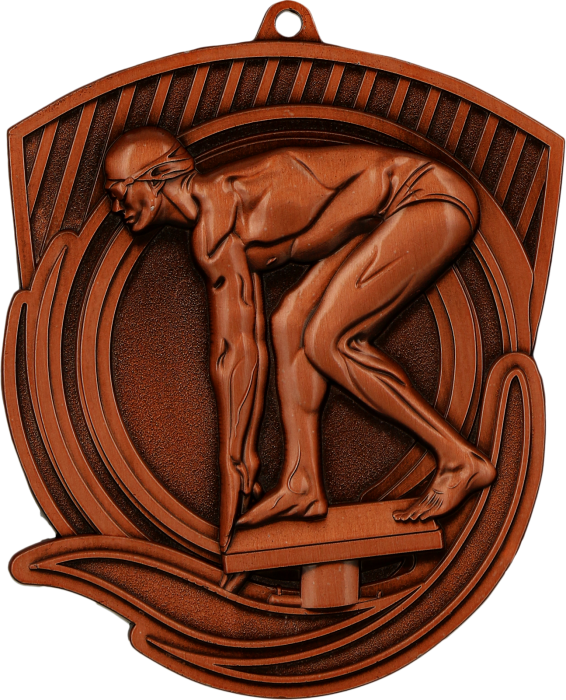 Medal odlewany brązowy MD8062/B – pływanie, 80 × 60 mm