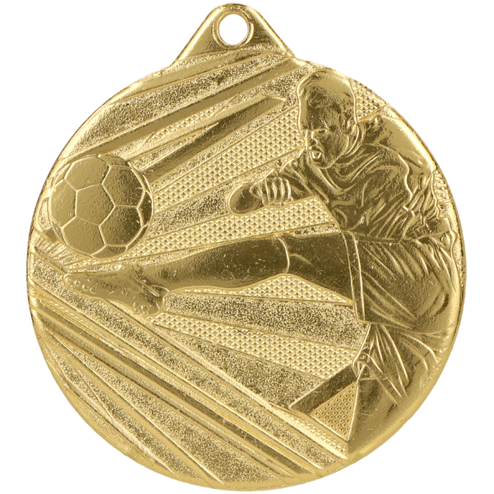 Medal stalowy złoty ME001/G – piłka nożna, Ø 50 mm
