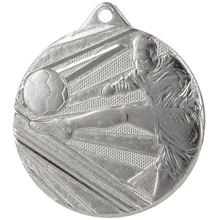 Medal stalowy srebrny ME001/S – piłka nożna, Ø 50 mm