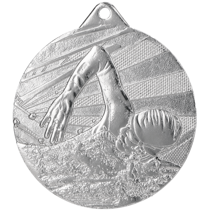 Medal stalowy srebrny ME003/S – pływanie, Ø 50 mm