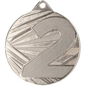 Medal stalowy srebrny ME005/S – 2 miejsce, Ø 50 mm