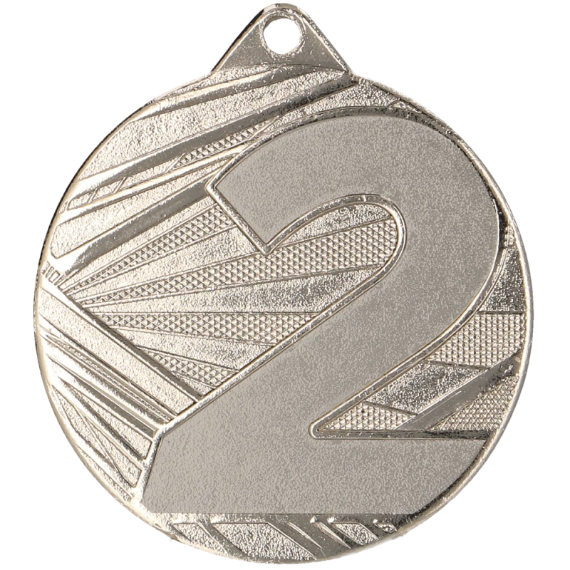 Medal stalowy srebrny ME005/S – 2 miejsce, Ø 50 mm