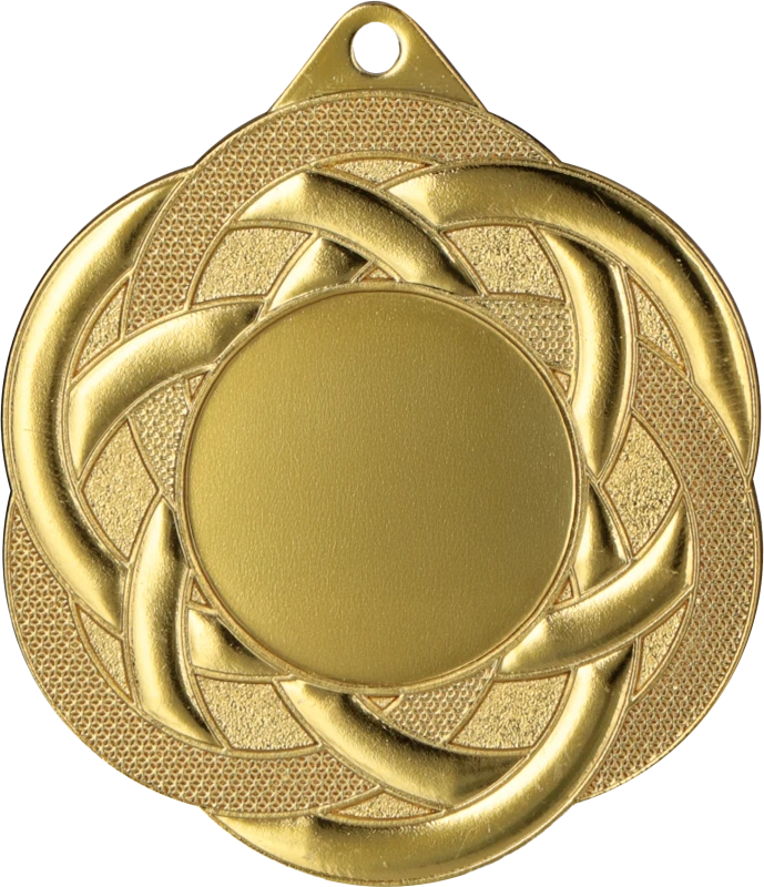 Medal stalowy złoty z miejscem na emblemat 25 mm ME5001/G – Ø 50 mm