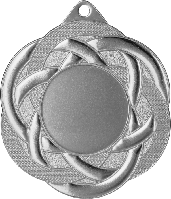 Medal stalowy srebrny z miejscem na emblemat 25 mm ME5001/S – Ø 50 mm