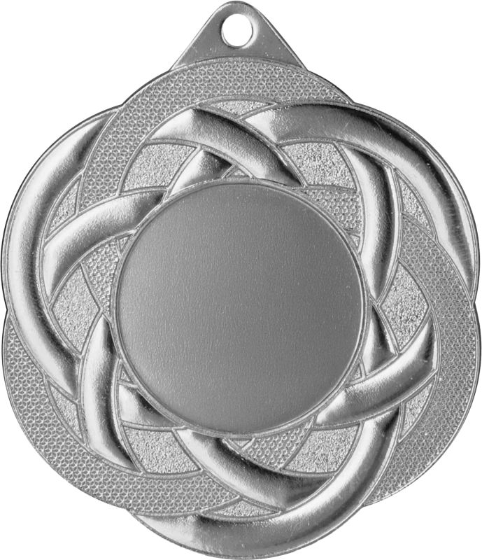 Medal stalowy srebrny z miejscem na emblemat 25 mm ME5001/S – Ø 50 mm