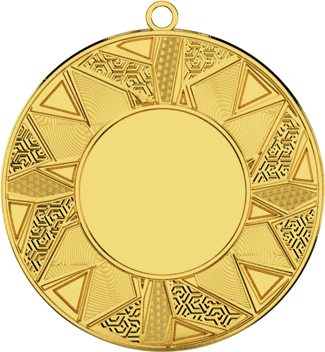 Medal stalowy złoty z miejscem na emblemat 25 mm ME5002/G – Ø 50 mm