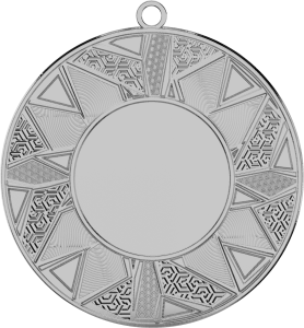 Medal stalowy srebrny z miejscem na emblemat 25 mm ME5002/S – Ø 50 mm