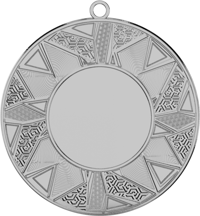 Medal stalowy srebrny z miejscem na emblemat 25 mm ME5002/S – Ø 50 mm
