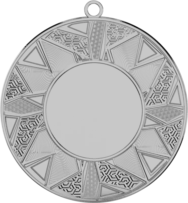 Medal stalowy srebrny z miejscem na emblemat 25 mm ME5002/S – Ø 50 mm