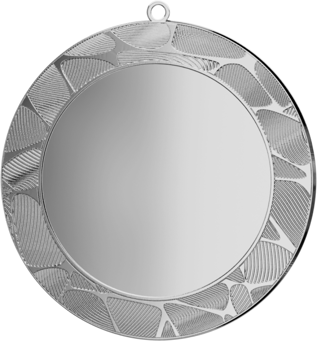 Medal stalowy srebrny z miejscem na emblemat 50 mm ME7001/S – Ø 70 mm