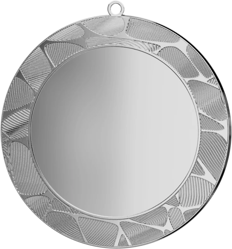 Medal stalowy srebrny z miejscem na emblemat 50 mm ME7001/S – Ø 70 mm