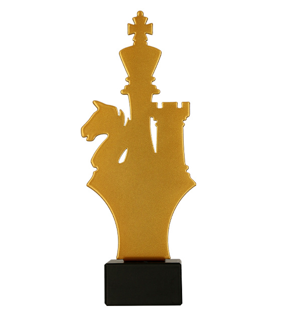 Statuetka metalowa Metline na marmurowej podstawie ML-CHE – szachy, 21 cm
