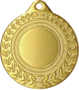 Medal stalowy złoty z miejscem na emblemat 25 mm MMC0850/G – Ø 50 mm