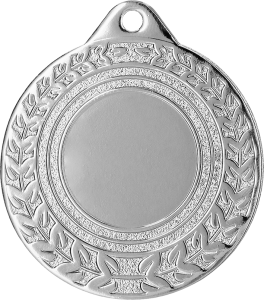 Medal stalowy srebrny z miejscem na emblemat 25 mm MMC0850/S – Ø 50 mm