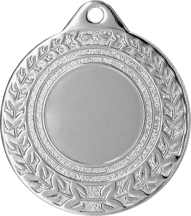 Medal stalowy srebrny z miejscem na emblemat 25 mm MMC0850/S – Ø 50 mm