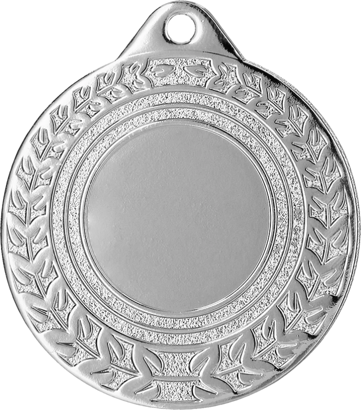 Medal stalowy srebrny z miejscem na emblemat 25 mm MMC0850/S – Ø 50 mm
