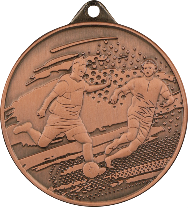 Medal stalowy brązowy MMC1150/B – piłka nożna, Ø 50 mm