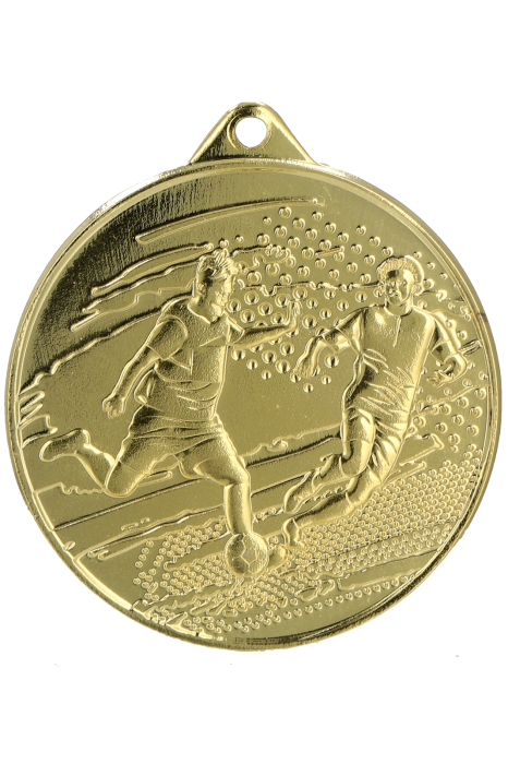 Medal stalowy złoty MMC1150/G – piłka nożna, Ø 50 mm