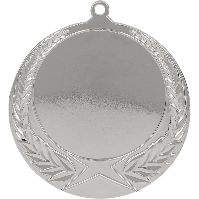 Medal stalowy srebrny z miejscem na emblemat 50 mm MMC1170/S – Ø 70 mm