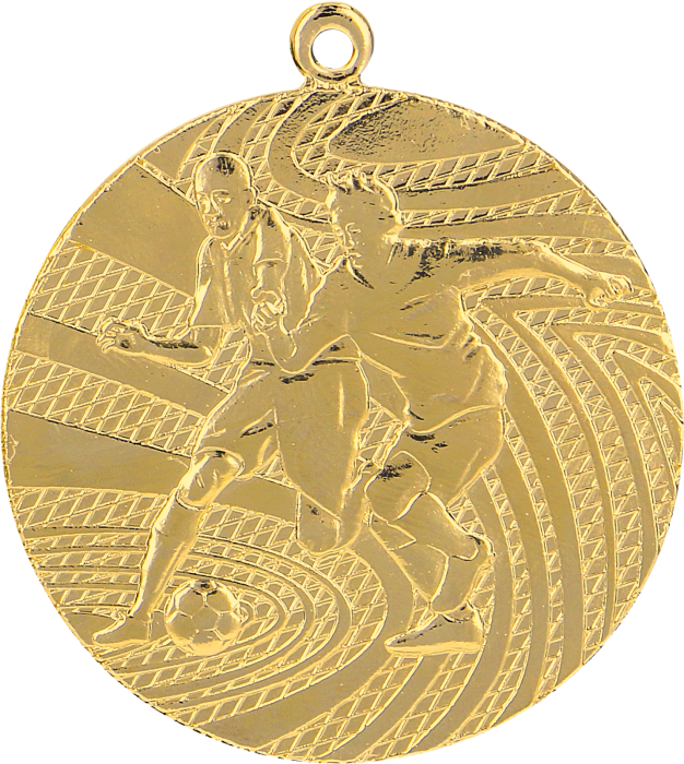 Medal stalowy złoty MMC1340/G – piłka nożna, Ø 40 mm