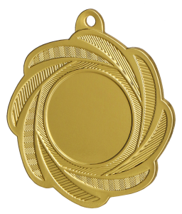 Medal stalowy złoty z miejscem na emblemat 25 mm MMC1350/G – Ø 50 mm – zdjęcie 2