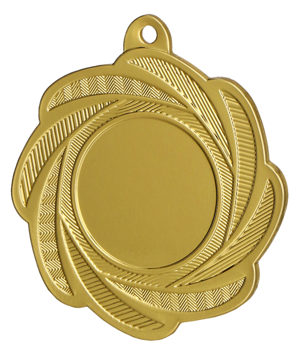 Medal stalowy złoty z miejscem na emblemat 25 mm MMC1350/G – Ø 50 mm – zdjęcie 2