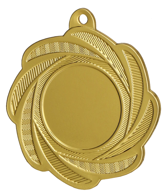 Medal stalowy złoty z miejscem na emblemat 25 mm MMC1350/G – Ø 50 mm – zdjęcie 2