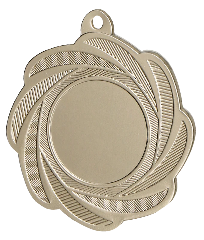 Medal stalowy srebrny z miejscem na emblemat 25 mm MMC1350/S – Ø 50 mm