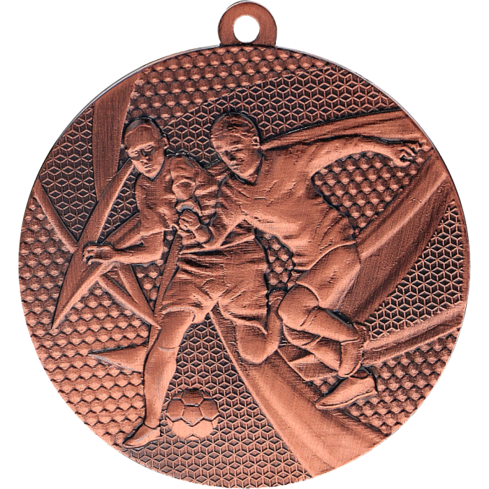 Medal stalowy brązowy MMC15050/B – piłka nożna, Ø 50 mm