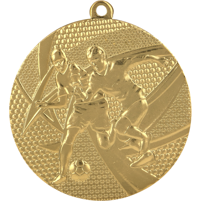 Medal stalowy złoty MMC15050/G – piłka nożna, Ø 50 mm