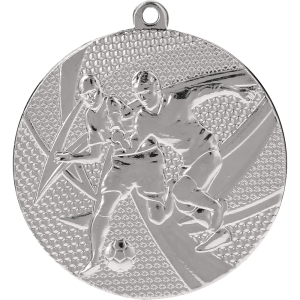 Medal stalowy srebrny MMC15050/S – piłka nożna, Ø 50 mm