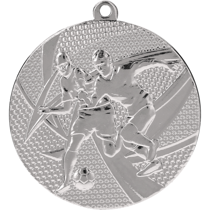 Medal stalowy srebrny MMC15050/S – piłka nożna, Ø 50 mm