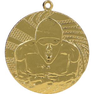 Medal stalowy złoty MMC1640/G – pływanie, Ø 40 mm