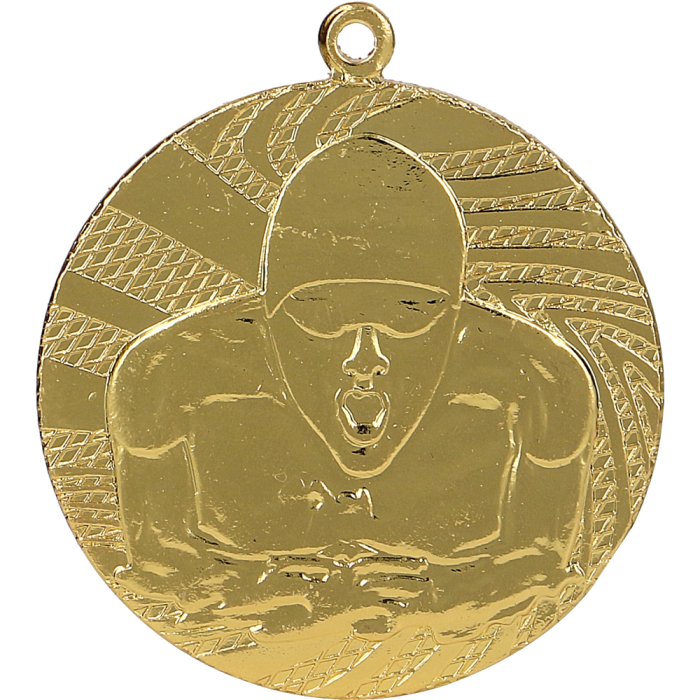Medal stalowy złoty MMC1640/G – pływanie, Ø 40 mm