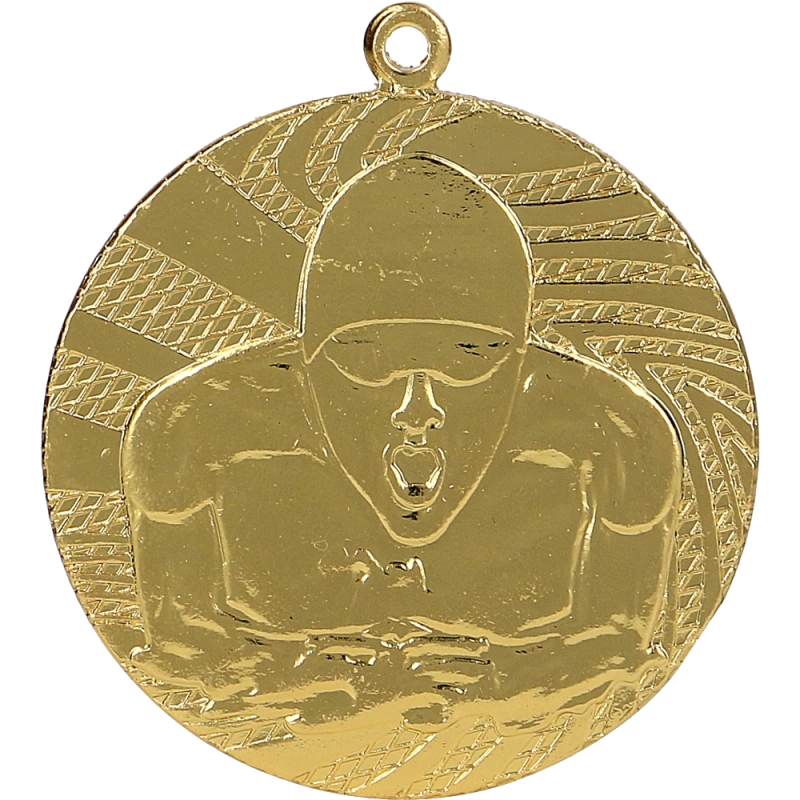 Medal stalowy złoty MMC1640/G – pływanie, Ø 40 mm