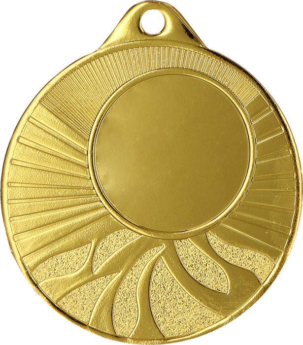 Medal stalowy złoty z miejscem na emblemat 25 mm MMC1650/G – Ø 50 mm