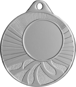 Medal stalowy srebrny z miejscem na emblemat 25 mm MMC1650/S – Ø 50 mm