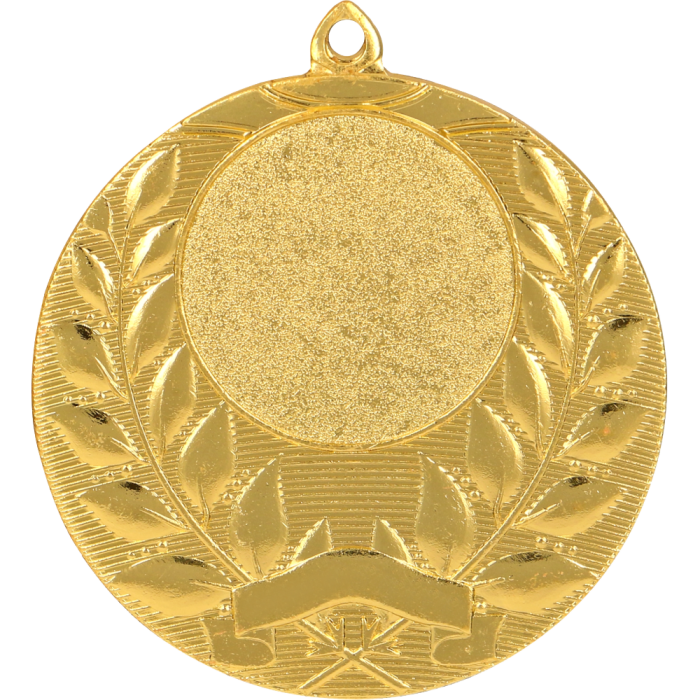 Medal stalowy złoty z miejscem na emblemat 25 mm MMC1750/G – Ø 50 mm