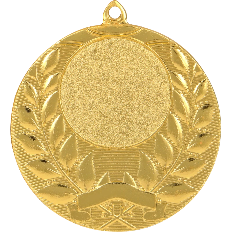 Medal stalowy złoty z miejscem na emblemat 25 mm MMC1750/G – Ø 50 mm