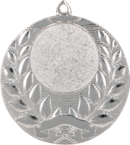 Medal stalowy srebrny z miejscem na emblemat 25 mm MMC1750/S – Ø 50 mm