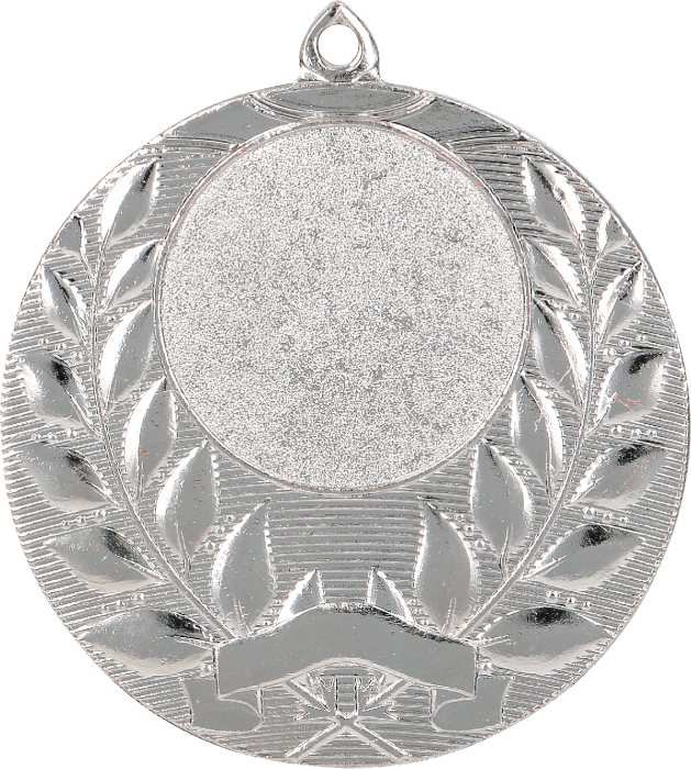 Medal stalowy srebrny z miejscem na emblemat 25 mm MMC1750/S – Ø 50 mm