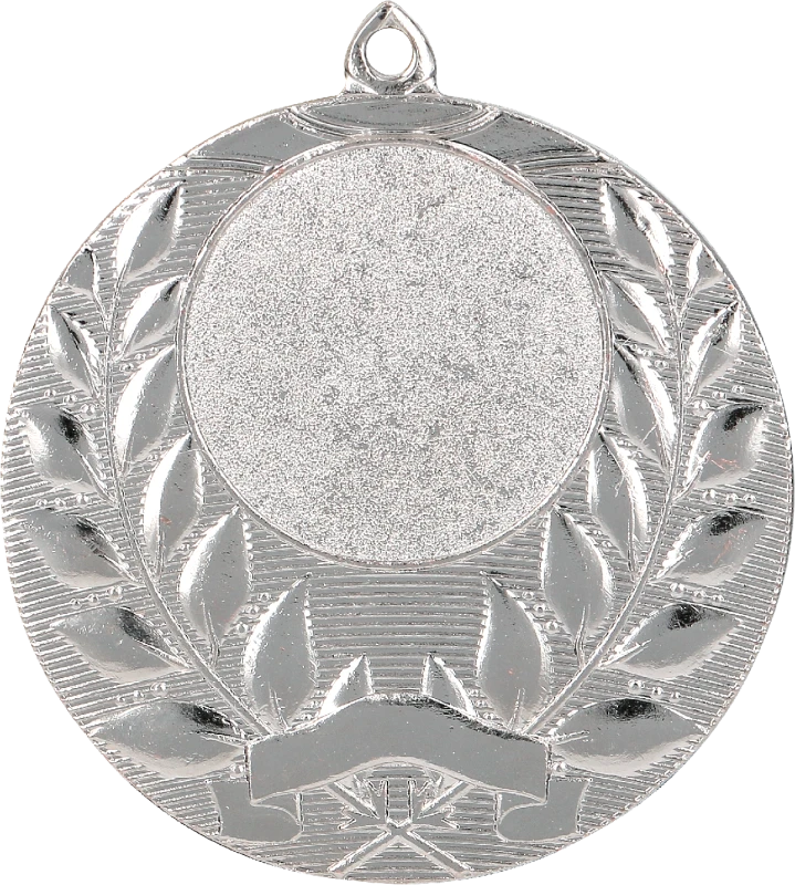 Medal stalowy srebrny z miejscem na emblemat 25 mm MMC1750/S – Ø 50 mm
