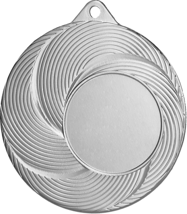 Medal stalowy srebrny z miejscem na emblemat 25 mm MMC2050/S – Ø 50 mm
