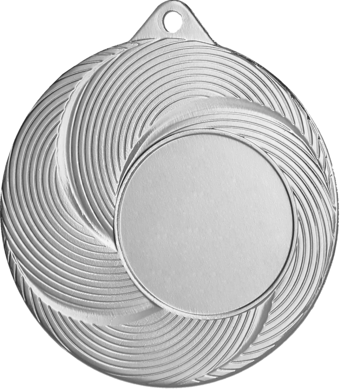 Medal stalowy srebrny z miejscem na emblemat 25 mm MMC2050/S – Ø 50 mm