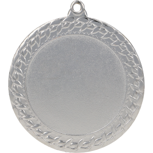 Medal stalowy srebrny z miejscem na emblemat 50 mm MMC2072/S – Ø 70 mm