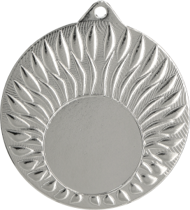 Medal stalowy srebrny z miejscem na emblemat 25 mm MMC24050/S – stalowy, Ø 50 mm