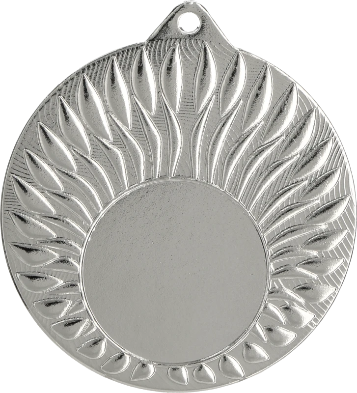 Medal stalowy srebrny z miejscem na emblemat 25 mm MMC24050/S – stalowy, Ø 50 mm