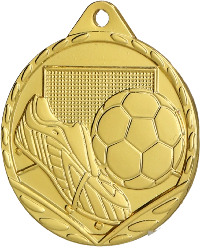 Medal stalowy złoty MMC3032/G – piłka nożna, Ø 32 mm
