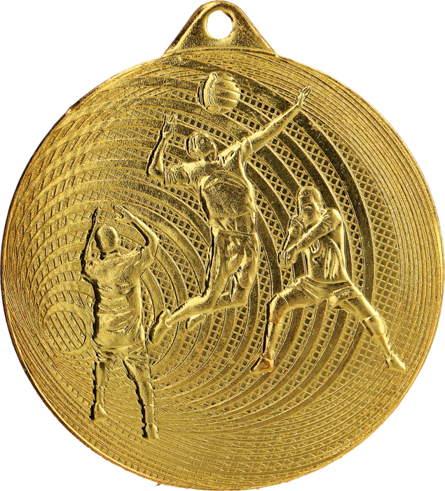 Medal stalowy złoty MMC3073/G – siatkówka, Ø 70 mm